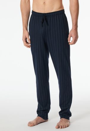 Schiesser Pyjamahose SCHIESSER Mix + Relax, Herren, Gr. 58, N-Gr, blau (804, blau), Single Jersey, Obermaterial: 100% Baumwolle, lang, Hosen Pyjamahose, gestrei