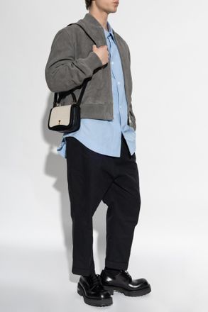 Ami Suede Bomber Jacket, Mens, Grey