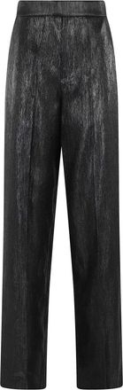 Federica Tosi Pantalone Classic Rafia - Dames - Wijde Broeken - Zwart - L - Broeken