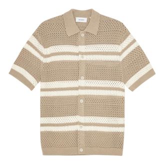 Les Deux Short Sleeve Shirts, male, Beige, Size: S Camicia in maglia Gianni