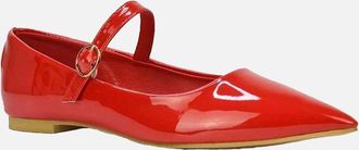 XY London Womens XY London Womens/Ladies Aimee Patent Flat Pumps - Red - Size: 8