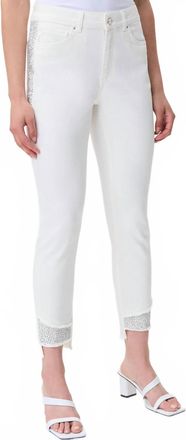 Joseph Ribkoff Womens Embellished Jeans In Cream