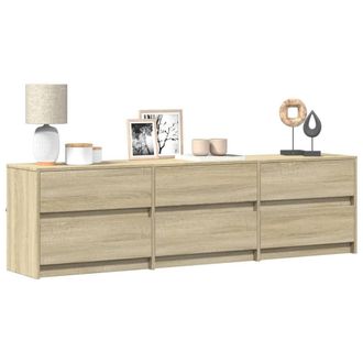 Berkfield Home TV Cabinet with LED Sonoma Oak 180x34x50 cm Engineered Wood in Brown | Size: 180 x 34 x 50 cm