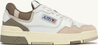 Autry SNEAKERS CLC LOW IN PELLE E SUEDE BIANCO PELICAN E COVERT GREEN