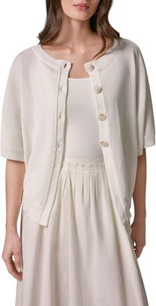 DKNY Easy Short Sleeve Cardigan in Sandstone at Nordstrom, Size X-Large