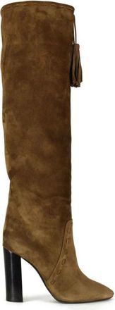 Saint Laurent Meurice Boots - Dames - Laarzen met Hak - Bruin - 35 EU - Su&egrave;de - Schoenen