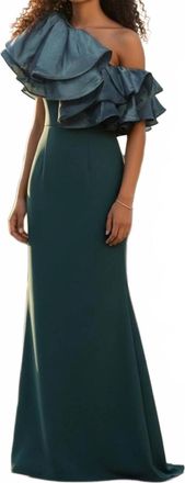 Eliza J One Shoulder Maxi Dress In Teal