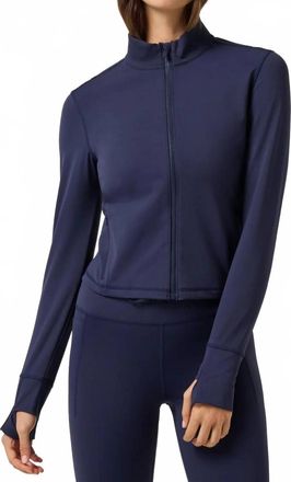 Travis Mathew Moveknit Zip Jacket In Heathered Navy