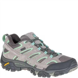 Merrell Womens Moab 2 Wp Mid Hiking Shoes In Drizzle/mint