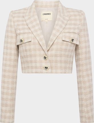 L'agence Maura Plaid Cropped Jacket