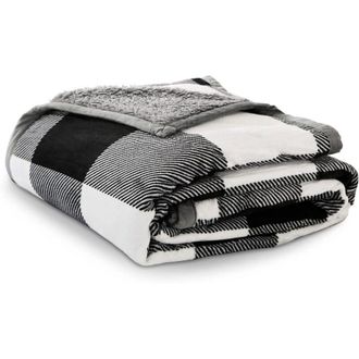 OEM Manta Polar De 130x150cm, Manta De Lana Suave, C&oacute;moda Para El Invierno, S&uacute;per C&aacute;lida, Estilo Cl&aacute;sico, Estampado De Cuadros Blancos Y Negros, Manta De 