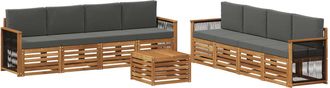 vidaXL Conjunto De Sof&aacute;s De Exterior 9 Uds. Natural Y Antracita Vidaxl
