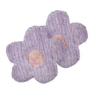 Beliani Beliani - Conjunto De 2 Cojines Infantiles En Forma De Flor De Algod&oacute;n 30 X 30 Cm Violeta Sorrel