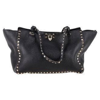 Valentino Valentino Medium Rockstud Tote in Zwart Kalfsleer