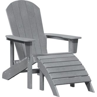 vidaXL Silla Adirondack Gris Claro 74 X 82 X 92cm Pl&aacute;stico Vidaxl