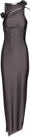 Coperni Kleedjes, Dames, Grijs, S, Satijn, Flower Gown