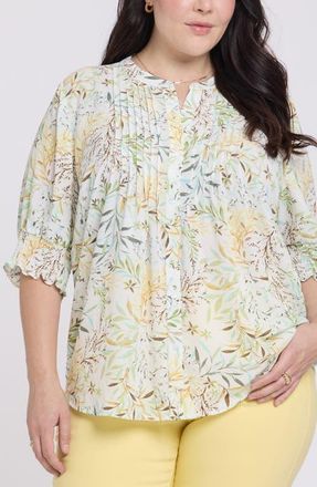 NYDJ Print Peasant Top in Chateau Jardin at Nordstrom, Size 0X
