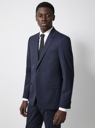 Le 31 Mens Solid stretch jacket Wool weave by Marzotto Stockholm fit - Slim