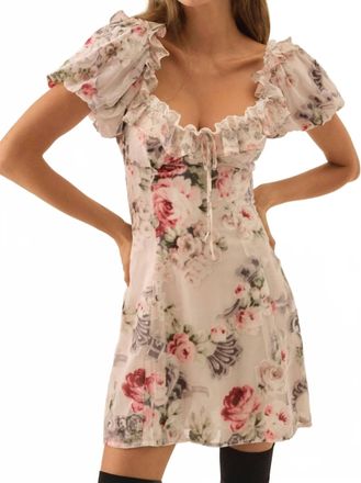 For Love & Lemons Nora Mini Dress In White