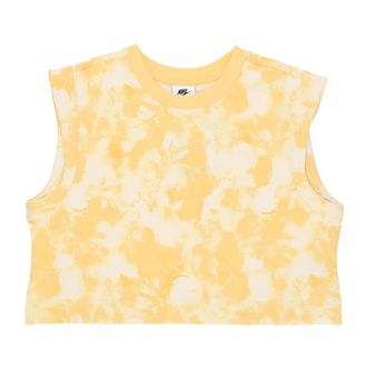 Nike Sleeveless Tops, female, Yellow, XS, Wave Dye Cropped Tank Top