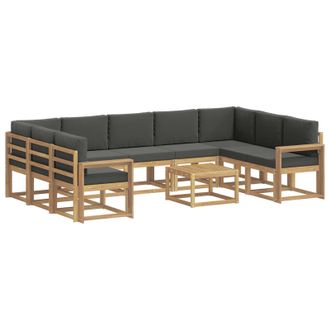 vidaXL Conjunto De Sof&aacute;s De Exterior 10 Pcs Blanco Y Antracita Vidaxl