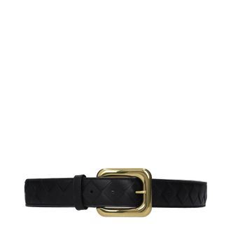 Bottega Veneta Donnas Cintura In Pelle Nera