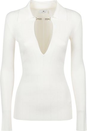 Elisabetta Franchi Tricot Lyocell-Blend Deep V Sweater