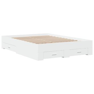 Berkfield Home Modern Bed Frame with Drawers without Mattress White 140x190 cm