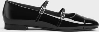 Charles & Keith Patent Double-Strap Mary Janes