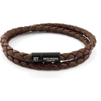 Tateossian Mens Chelsea Double Wrap Bracelet in Brown at Nordstrom, Size Medium