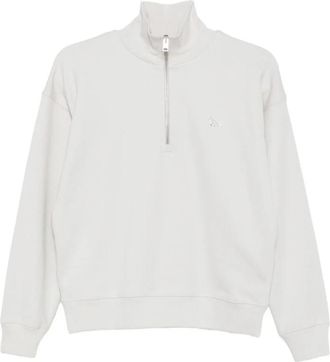 Maison Kitsun&eacute; Fox Head Comfort Half Zip Sweatshirt - Dames - Vesten met rits - Grijs - S - Katoen - Hoodies & sweatvesten