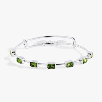 Alex and Ani August Birthstone Emerald Cut Bangle in Silver at Nordstrom