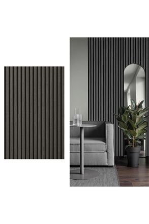 Novel Akustikpaneel, Schwarz, Eichefarben, Holz, Kunststoff, Holzwerkstoff, Eiche, furniert, Holz, 120x1.8x56 cm, FSC Mix, Montage ohne Bohren, Tapeten & Wa