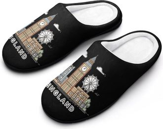 Generic Big Ben London England Slippers Men Winter Warm Cotton Anti-Slip Indoor Slip-Ons House Shoes