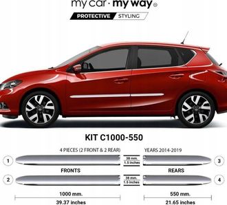 OEM Nissan Pulsar - Tiras Protectoras Cromadas Para Puertas Laterales