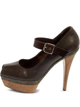 Marni 2024 Leather Platform Mary Jane pumps - Brown