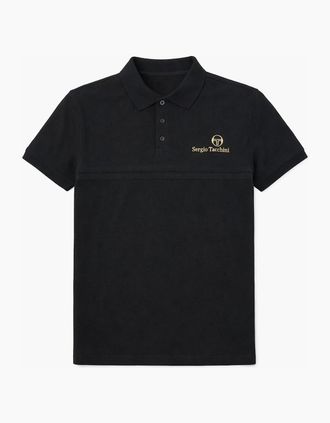 Sergio Tacchini Mens Sergio Tacchini Supermac Primo Polo Shirt Black/Gold - Size: 38