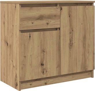 vidaXL Vidaxl Credenza Con Cassetto Rovere Artigianale 71x35x65 Cm Truciolato