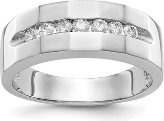 Diamond2Deal 14k White Gold Lab Grown Diamond Wedding Band Ring 0.35Ct Clarity- VS Color- G-H
