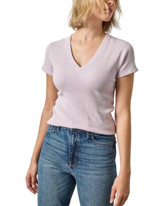 Lilla P Sunwashed Cap Sleeve V-Neck T-Shirt