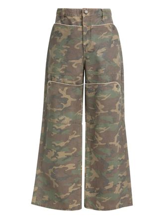 Guess Co panelled camouflage jeans - unisex - Cotton - 28 - Green