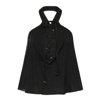 Pinko Sleeveless Tops, female, Black, Size: 2XS Caivano Top Voile e Gabardina