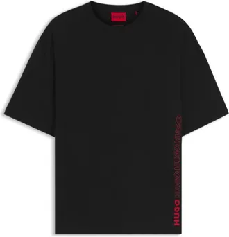 HUGO BOSS Oversized-fit cotton T-shirt with all-over logo print