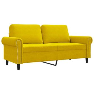 vidaXL Sof&aacute; De 2 Plazas Terciopelo Amarillo 140 Cm Vidaxl