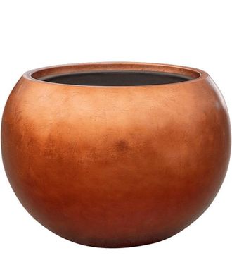 Baq Blumentopf Metallic Silver Leaf Globe ø 50/ H 37 cm - Kupfer Matt