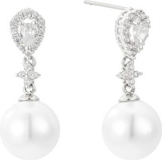 Untamed Petals Melody Pearl Drop Earrings in Silver at Nordstrom