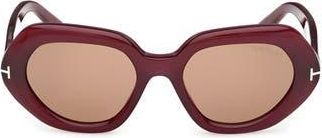 Tom Ford 51mm Geometric Sunglasses in Shiny Violet /Brown at Nordstrom Rack