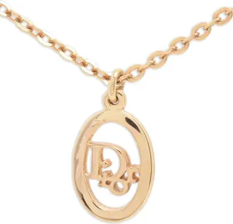 Dior Collana con pendente logo 1980-1990 - Oro