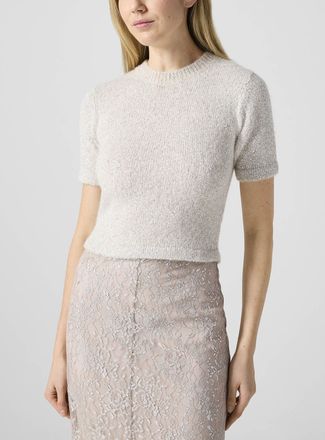 Erdem Womens Sequined short-sleeve alpaca sweater