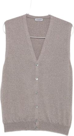 Gran Sasso Sleeveless Grey Knit Vest With V-Neckline